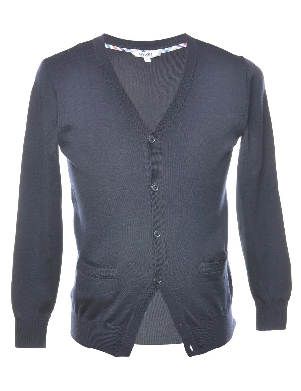 Classic Black Knit Cardigan - S Jersey Fabric Tulle Fabric Batik Fabric
