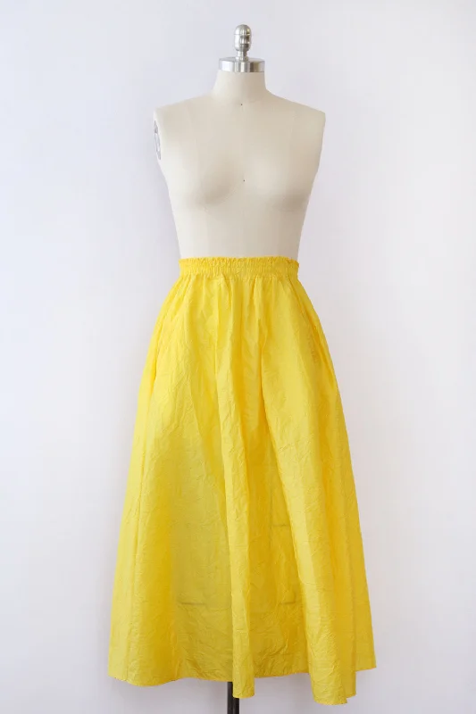 Sunshine Yellow Parachute Pocket Skirt S/M spandex blend skirt