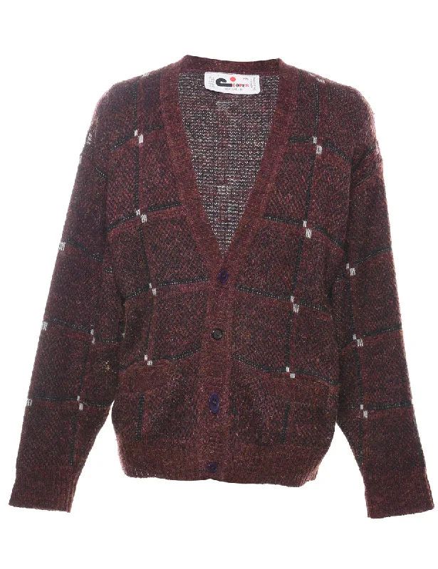 Brown Cardigan - S Chenille Fabric Brocade Fabric Lace Fabric