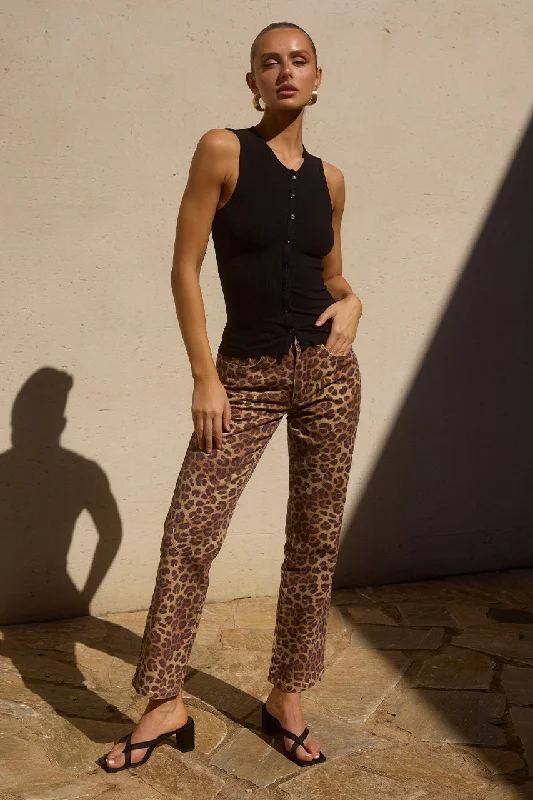GIGI PANT - LEOPARD Relaxed Casual Leggings
