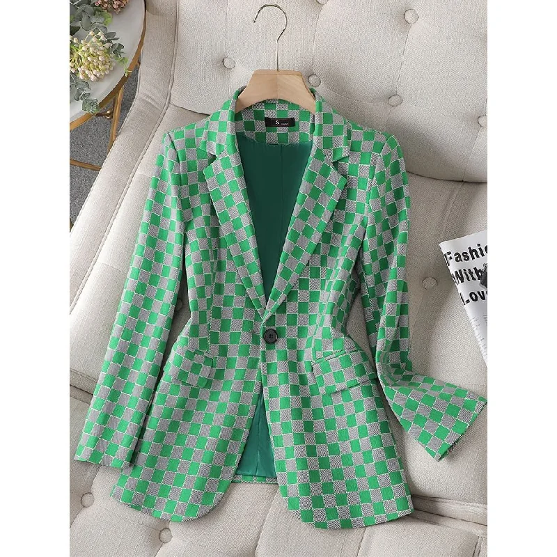 Green Plaid Blazer