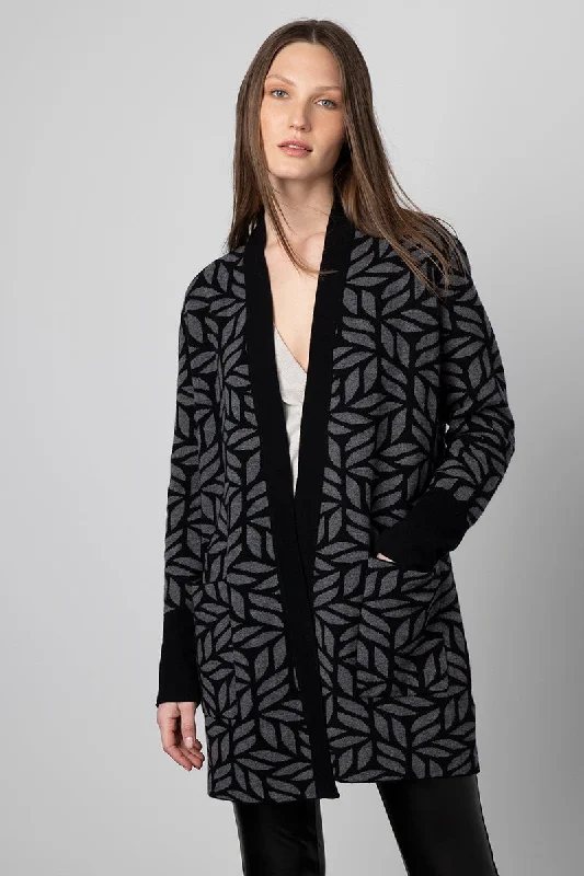 Kinross Cashmere Reversible Woodland Cardigan Handmade Hand-knitted Hand-woven