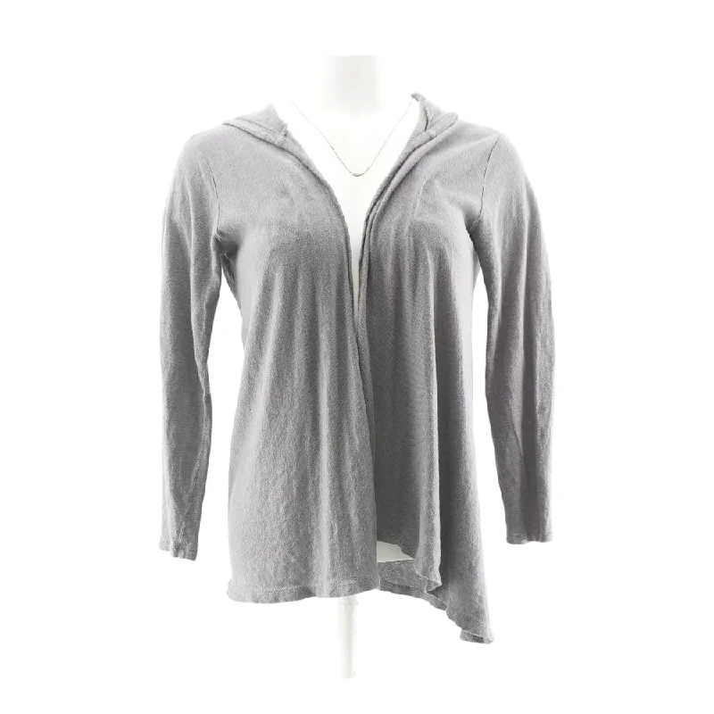 Purple Solid Cardigan Sweater Iron Safe Non-Iron Wrinkle Free