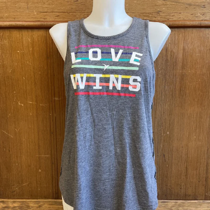 Old Navy Active - Women's Love Wins Tank Top: Grey-women-LG rhinestone tank top