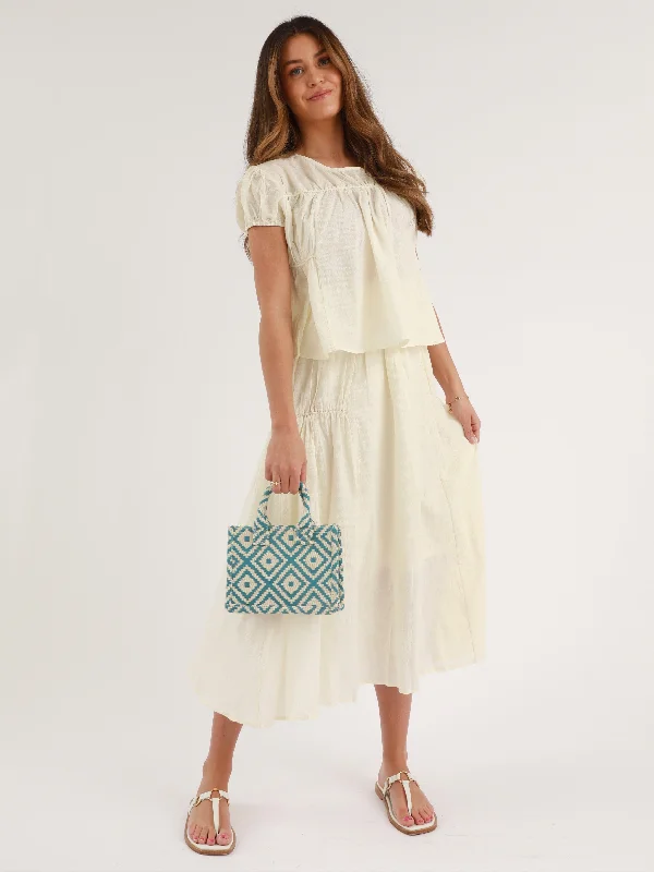 Charlie Ivory Skirt velvet skirt plush