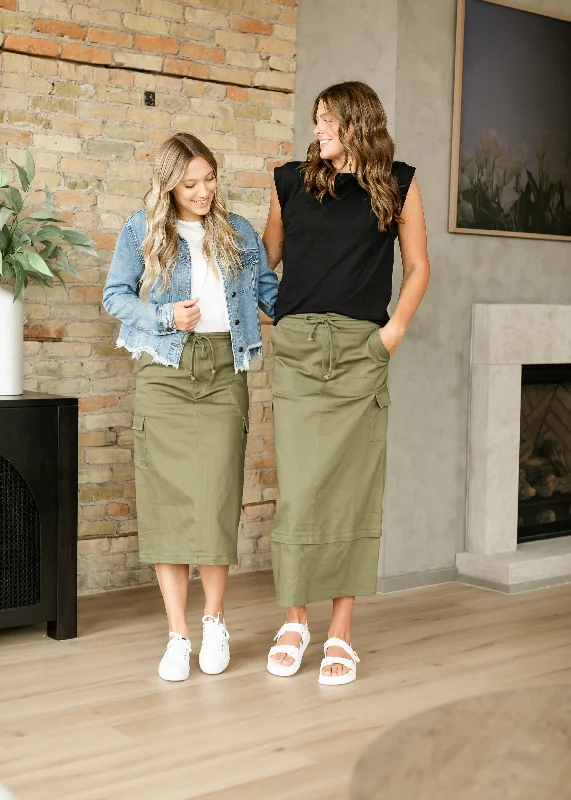 Zarina Cargo Midi or Maxi Skirt - FINAL SALE linen skirt relaxed