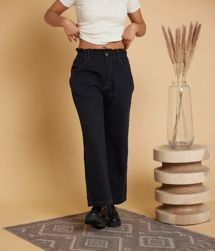 Sailor Pant - Black Relaxed High-Waist Trousers