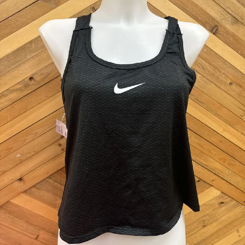 Nike- cropped tank top- : black/blue--LG graphic tank top