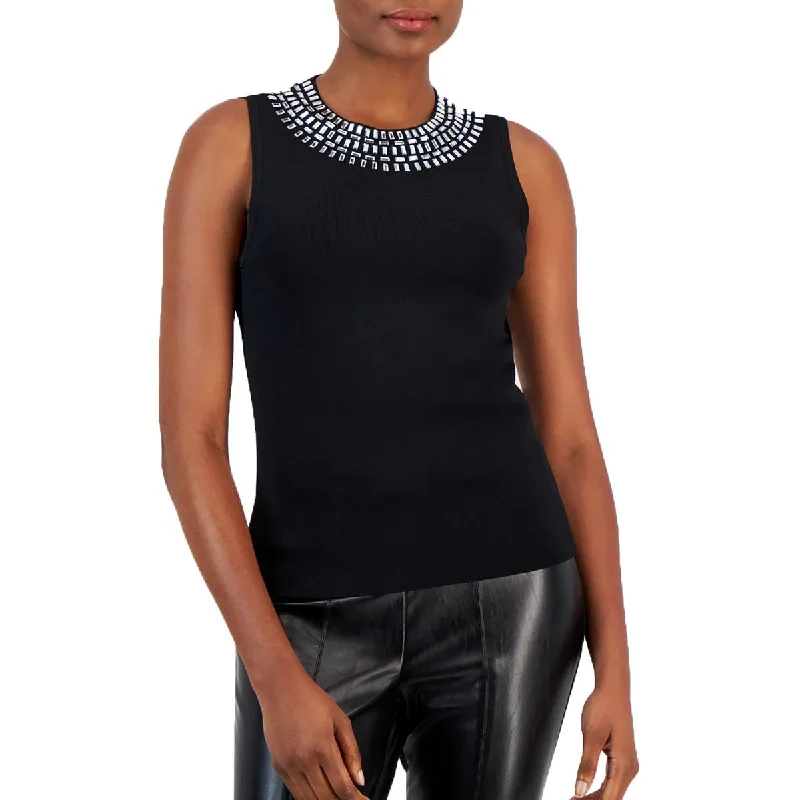 Anne Klein Womens Embellished  Tank Top soft tank top
