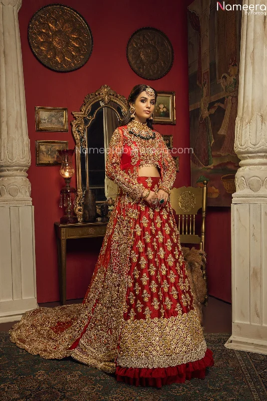 Pakistani Designer Attire Lehenga with Jacket #BN884 Fitted Jacket Loose Jacket Oversized Jacket