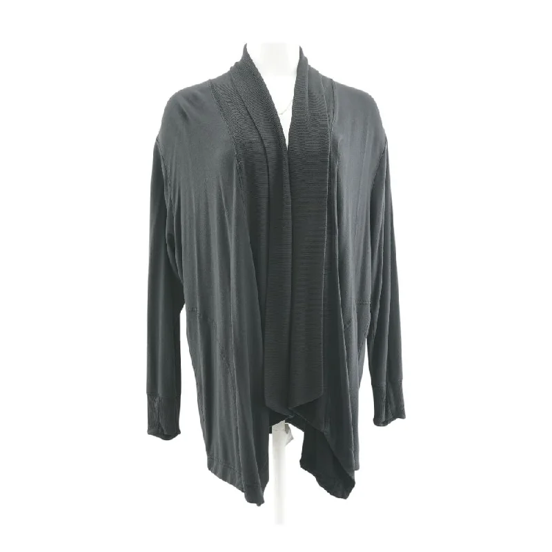 Black Solid Cardigan Sweater Wool Fabric Cashmere Fabric Tweed Fabric