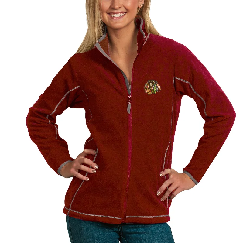 Women's Chicago Blackhawks Ice Fleece Jacket Wool Fabric Cashmere Fabric Tweed Fabric