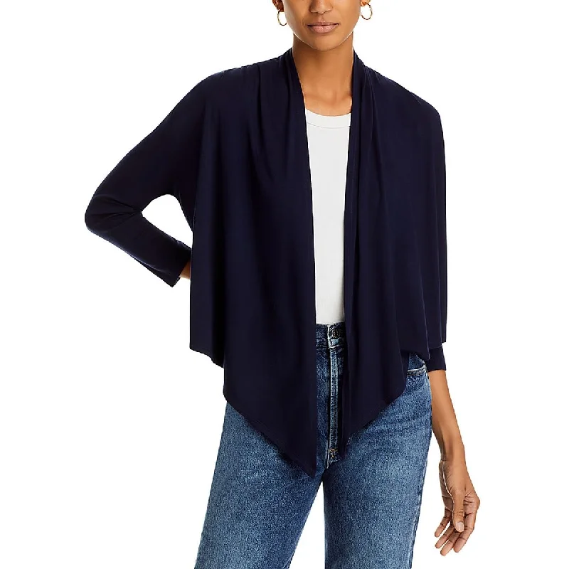 Karen Kane Womens Solid Knit Cardigan Sweater Cotton Fabric Linen Fabric Terry Fabric