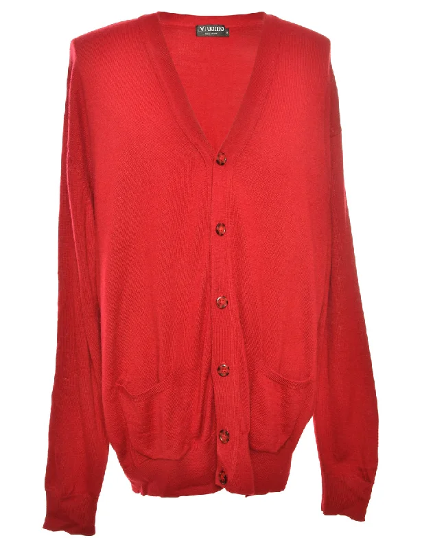 Classic Red Cardigan - XL Long Cardigan Short Cardigan Medium Cardigan