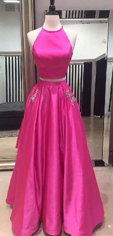 Two Pieces Prom Dresses,Simple Prom Dresses,Party Dress   cg17494 Off-the-shoulder Chic Trendy