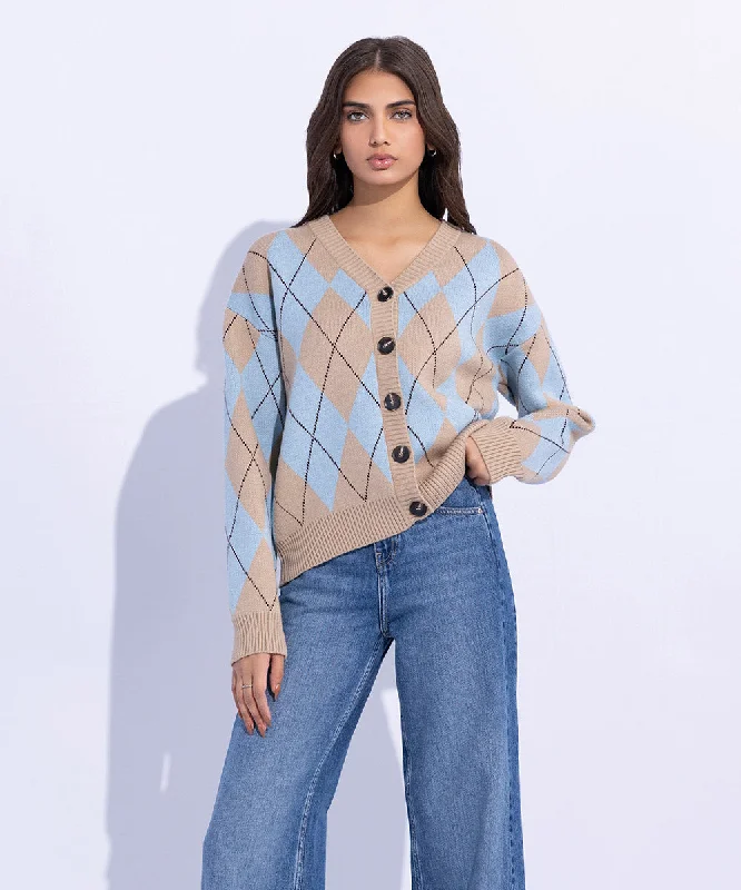 Tarten Cardigan Cable Knit Ribbed Knit Lace Knit