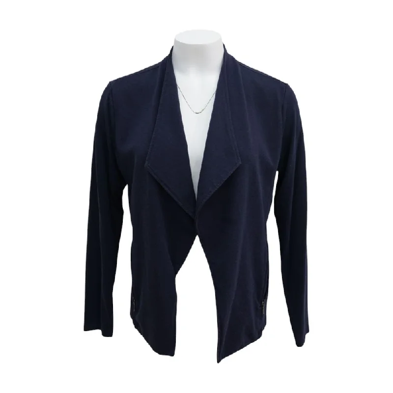Navy Solid Cardigan Sweater Machine Wash Dry Clean Hand Wash