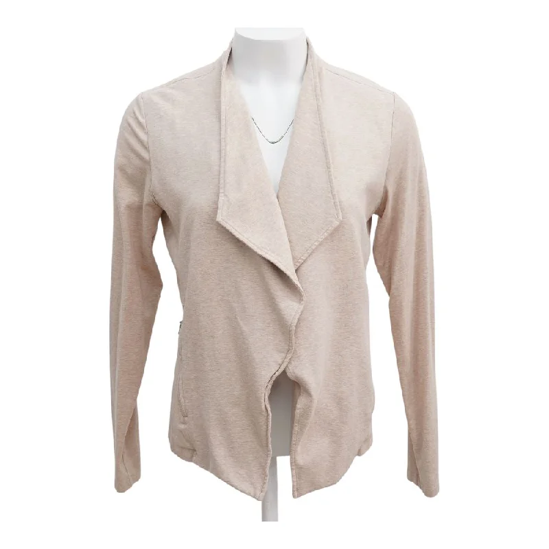 Tan Solid Cardigan Sweater Handmade Hand-knitted Hand-woven