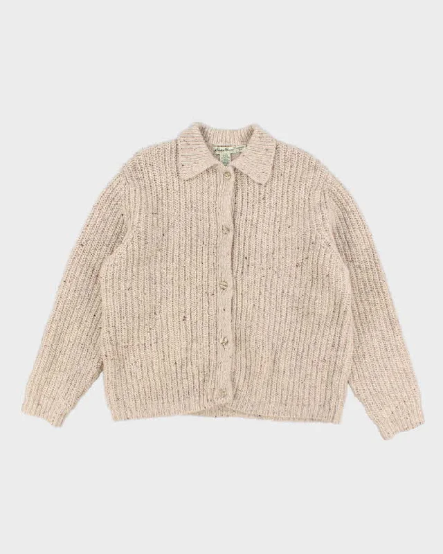 Vintage 90s Woman's Eddie Bauer Cardigan - S Beaded Cardigan Sequined Faux Fur
