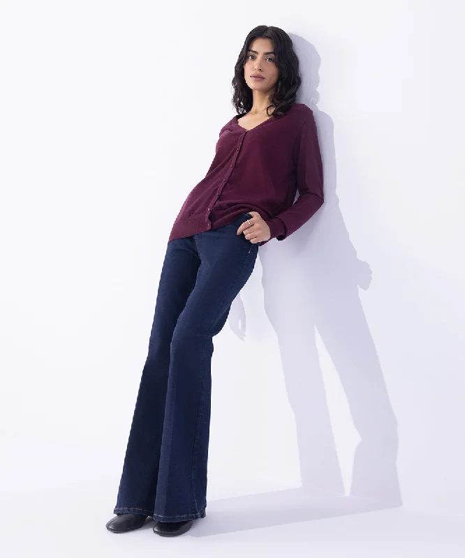 Light Weight Knit Cardigan Crew Neck V-Neck Turtle Neck