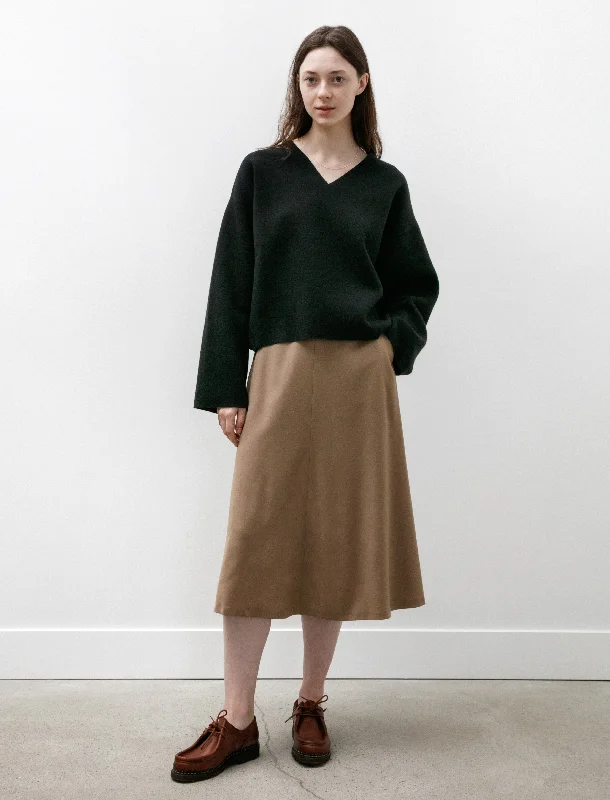 A Line Skirt Light Camel chiffon skirt airy