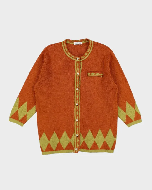 Paco Knit Cardigan - M Striped Floral Plaid