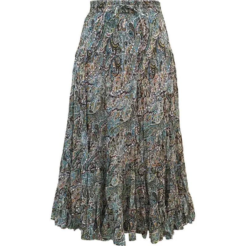 Wondrous Art Wear Women's Sequin Paisley Broomstick Skirt mini skirt trendy