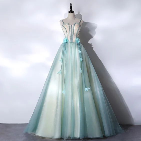 Beautiful Tulle Light Green Long Evening Dress Formal Dress, New Style Party Dresses Prom Dress    cg23190 Tunics Fashionable trendy
