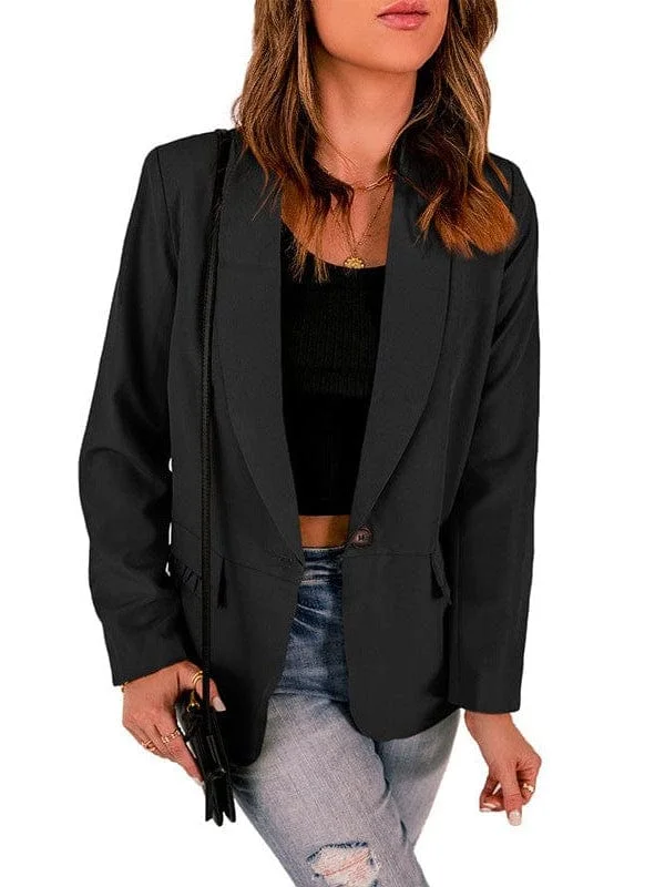Feminine and Stylish Blazer Jacket for Women Fleece Fabric Down Fabric Feather Fabric