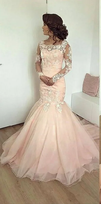 Sheer Long Sleeves Elegant Formal Gowns With Lace Appliques Lace Up Back Evening Party Dress Prom Dress    cg22420 Tunics Short Trendy