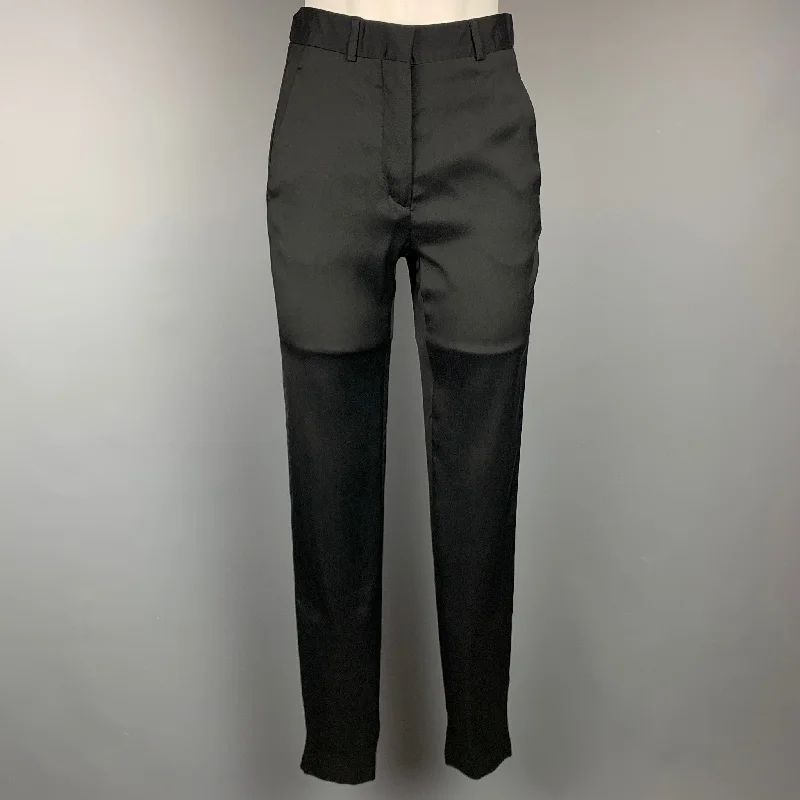 MAISON MARTIN MARGIELA Size 2 Black Viscose Blend Narrow Leg Dress Pants Trendy Palazzo Pants