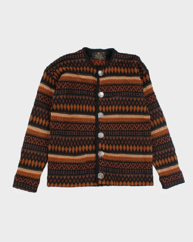 Vintage Norvyk Icelandic Wool Cardigan - M Open Front Closed Front Wrap Front