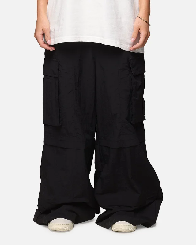 MNML Nylon Rave Cargo Pants Black Slim-Fit Khaki Pants