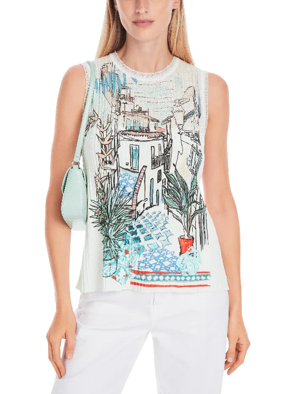 MARC CAIN White Printed Tank Top seamless tank top