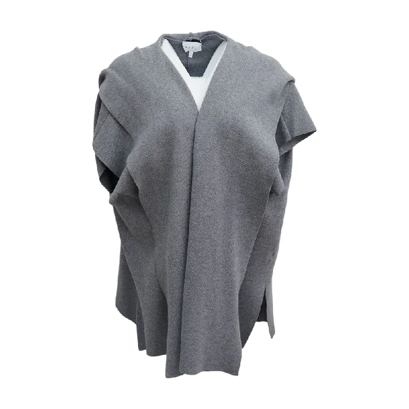 Gray Solid Cardigan Sweater Hooded Cardigan Collared Cardigan Shawl Collar