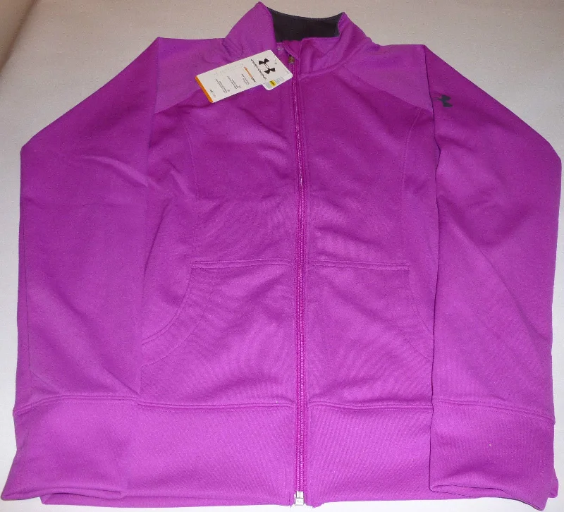 UNDER ARMOUR LADIES WOVEN CRAZE EXERCISE/FITNESS JACKET-CERISE-SMALL-SIZE 10 - CER, L, SMALL Lace Jacket Ribbed Jacket Sequined Jacket