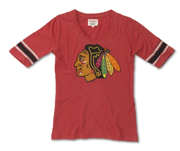 Women's Chicago Blackhawks Mahalo Tee By Red Jacket Cotton Fabric Linen Fabric Terry Fabric