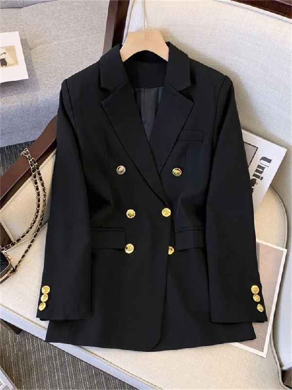 YITI SUITS Women's Elegant Stylish Fashion Office Lady Professional Solid Color Blazer Jacket Front Pockets Side Pockets Patch Pockets