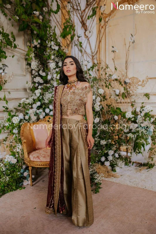 New Pakistani Bridal Dress in Jacket Pants Style #BS544 Knit Jacket Woven Jacket Fleece Jacket