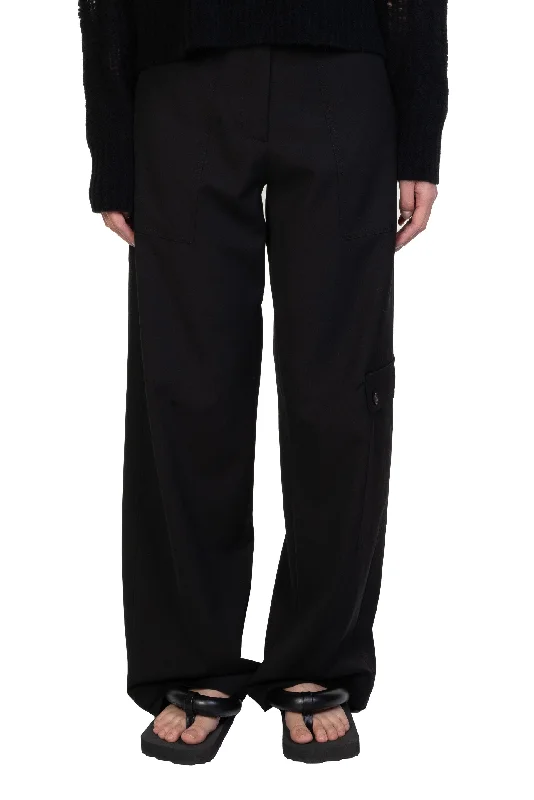 Light Wool Pants with Patch Pocket Fashionable Work Pants