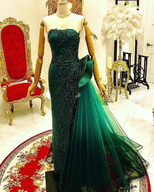 Green Prom Dresses, Evening Party Dresses    cg21231 Crew Neckline Casual
