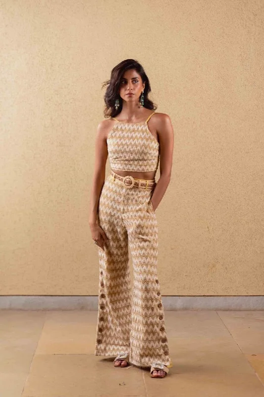 Marigold Pants - Mustard - Hemp Tencel Elegant Palazzo Trousers
