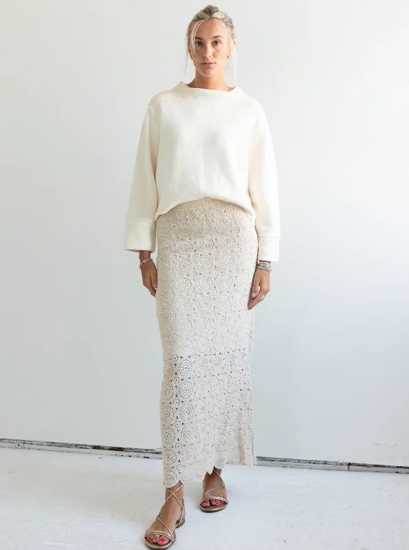Alyssa Crochet Skirt a-line skirt cut