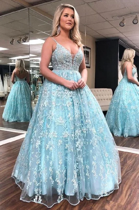 Lace Ball Gown Long Prom Dresses,Graduation School Party Dress     cg22679 empire Waist empire