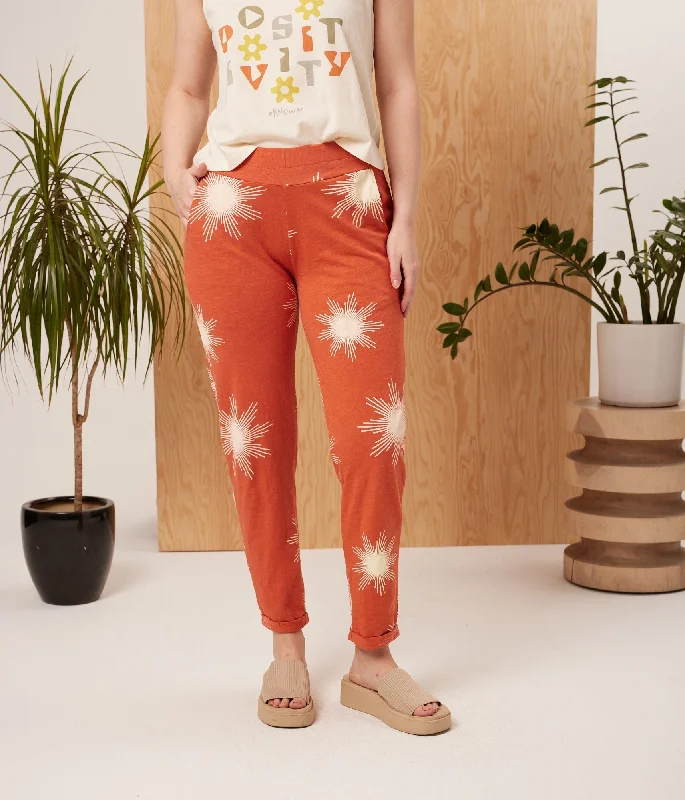 Sequoia Pant - Chili Sunburst Elegant High-Waist Pants