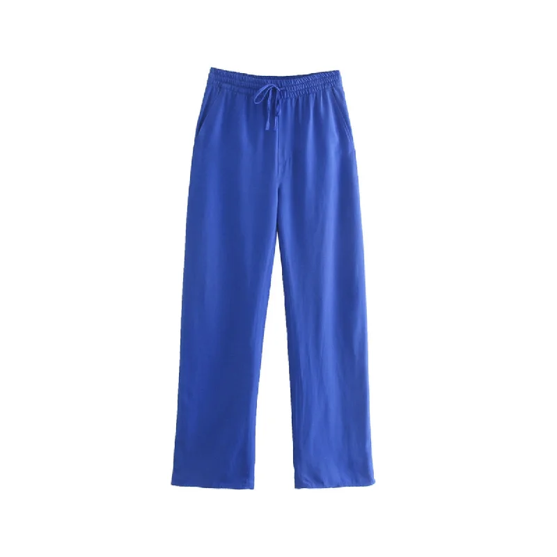 Wide Elastic Pants Chic Faux Leather Pants