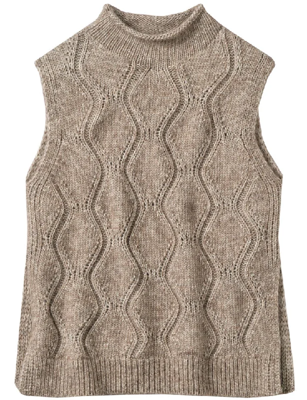 Toast Cotton Alpaca Reverse Cable Tank Biscuit scoop neck tank