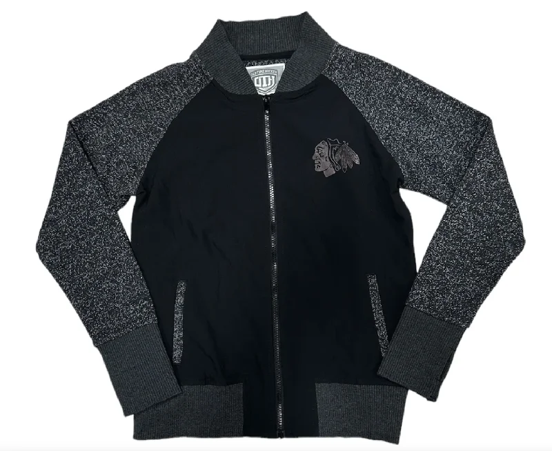 Women's Chicago Blackhawks Mia Fleece Crewneck Full Zip Track Jacket Jacket Blazer Coat