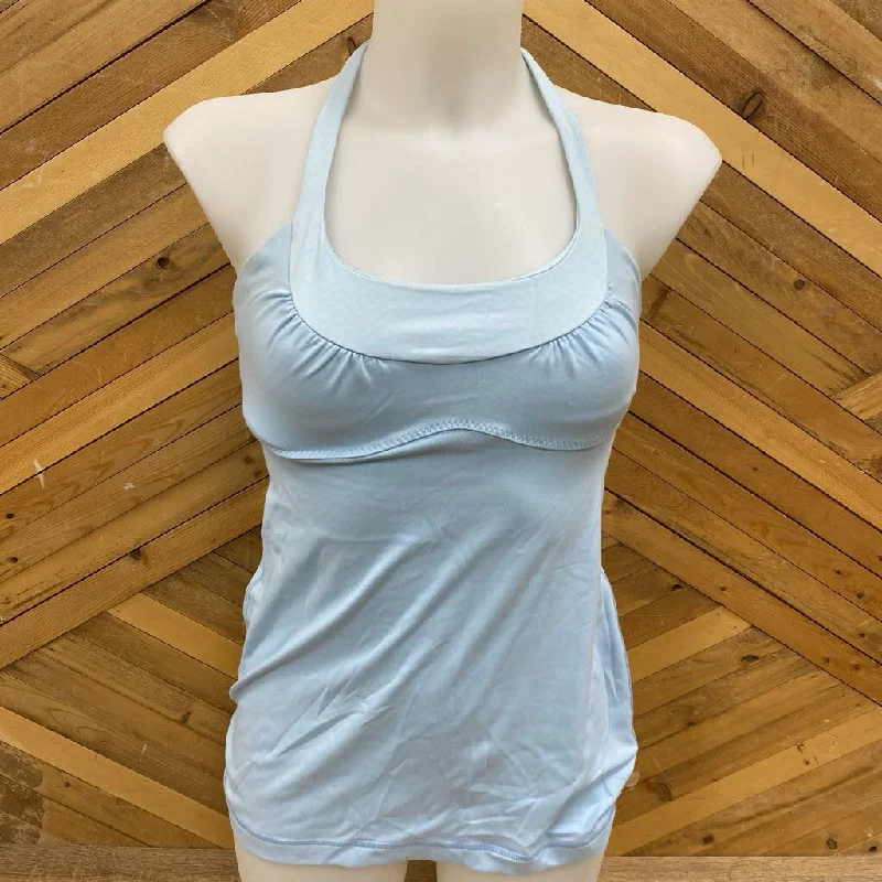 Lululemon - Women's Active Tank with Built-In Bra: Light Blue-women-SM lounge tank top