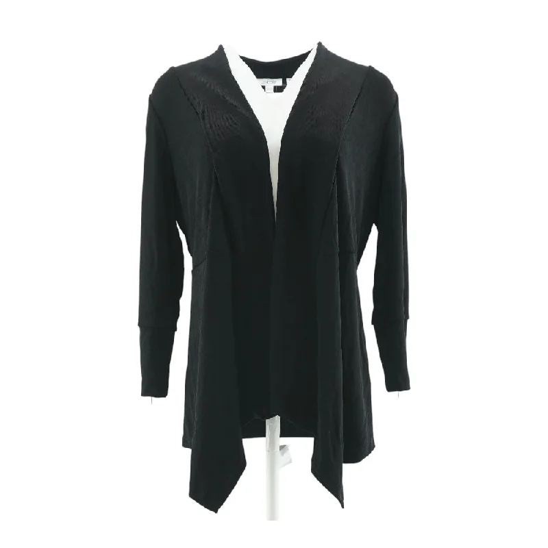 Black Solid Cardigan Sweater Stylish Fashionable Trendy
